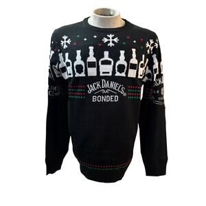 Jack Daniel’s Bonded Ugly Christmas Sweater Large NEW Holiday Whiskey Promo